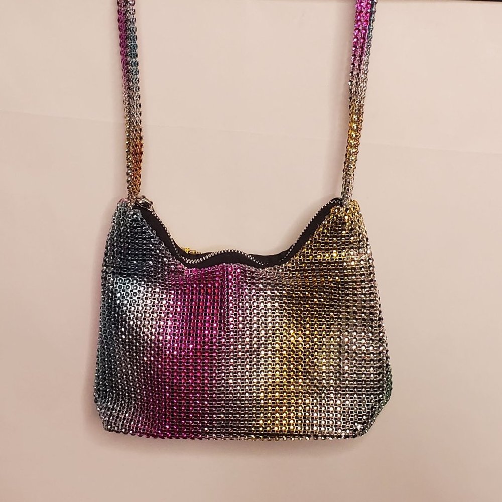 New! Glamours Rhinestone Rainbow Glam Party Shoulder Bag View 2